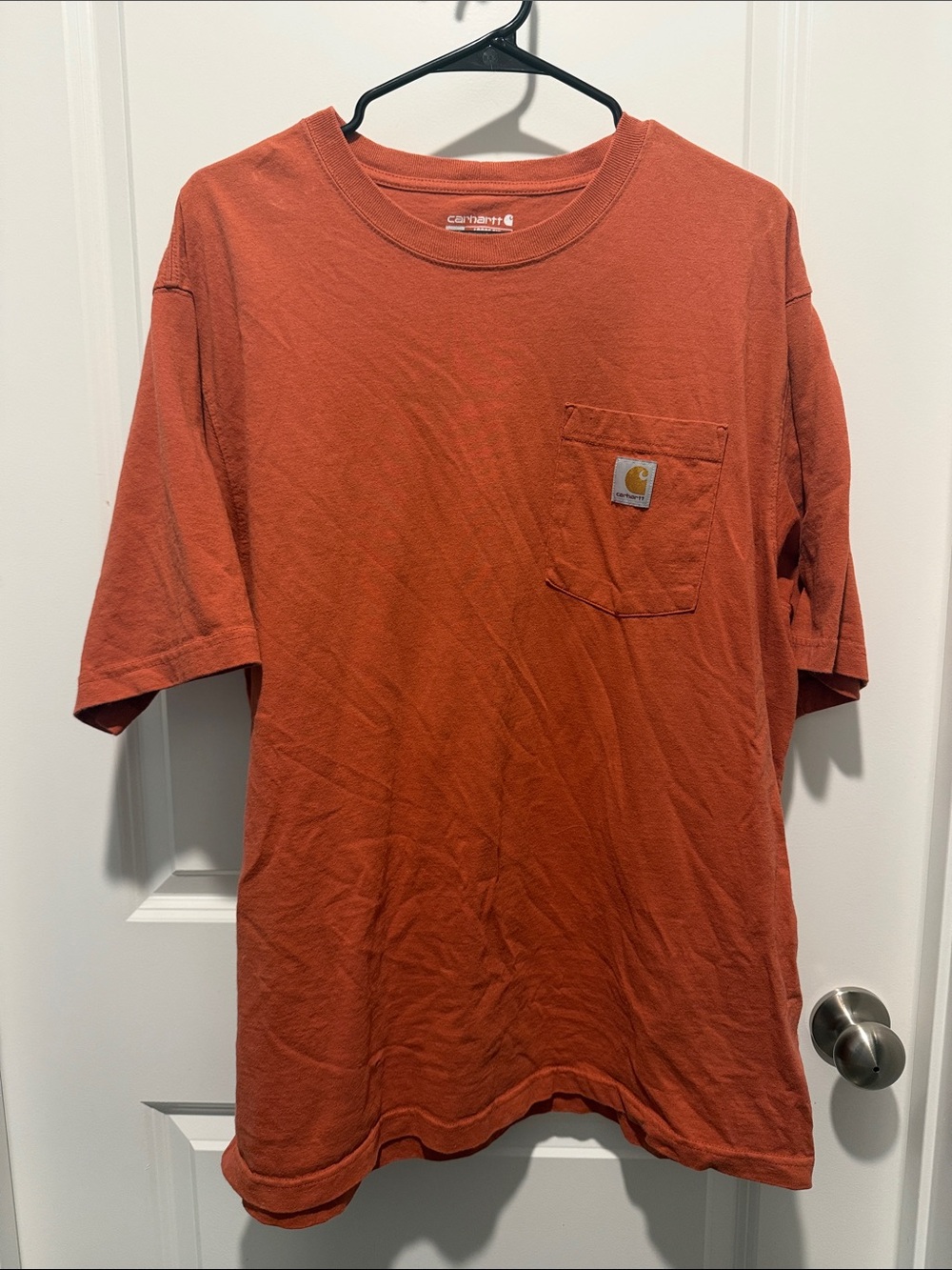 Carhartt Short-Sleeve Pocket Tee in Rust Orange